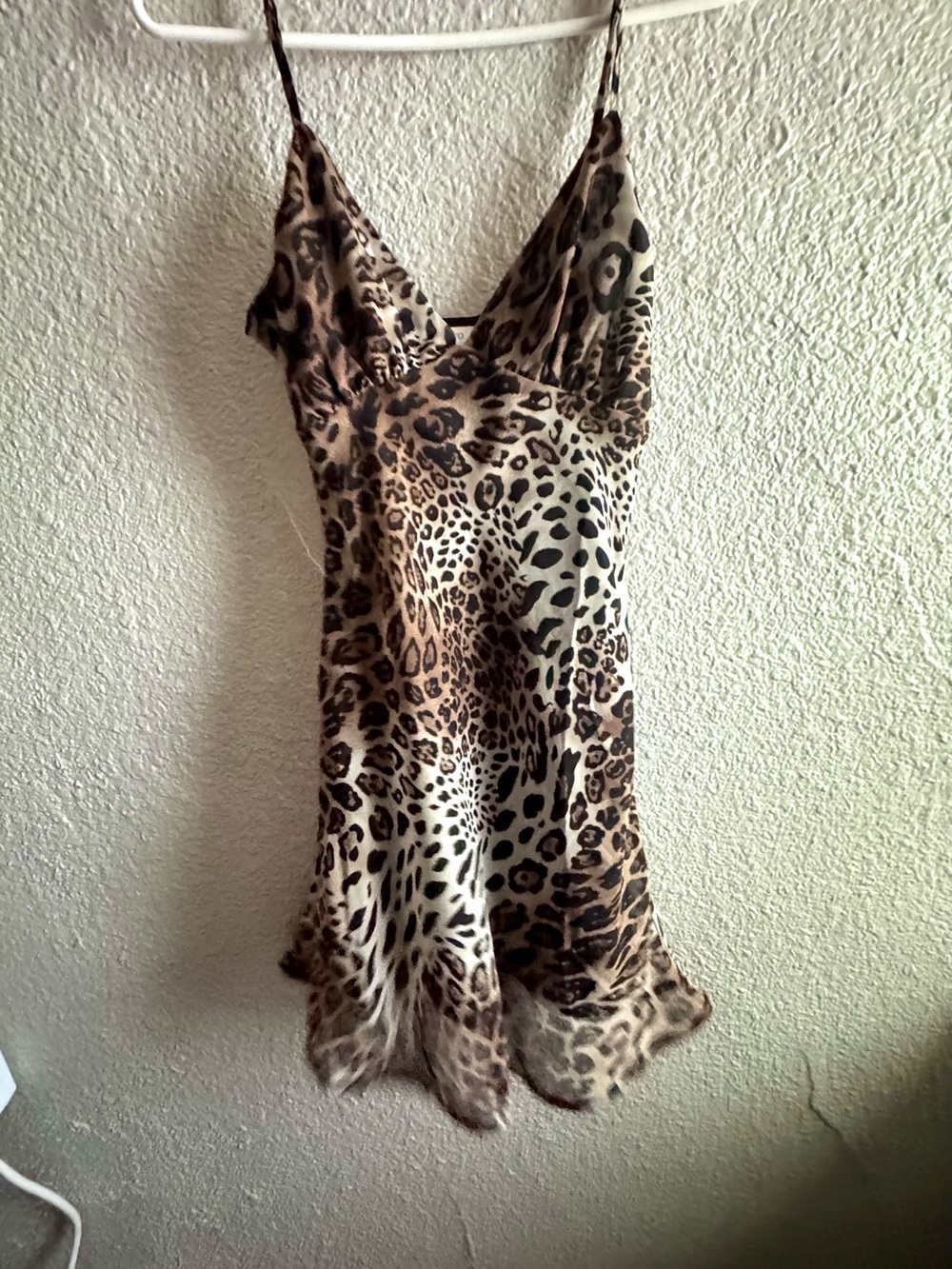 Peppermayo Leopard Print Satin Slip — Brown & Cream Size 4